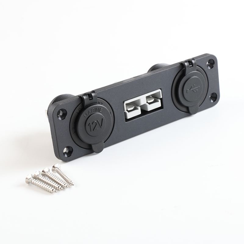 Dual 3.1A USB Charger Waterproof 12V Power Socket Power Plug Stainless Steel 4 Fix Screws 3 Port Surface Mount Box