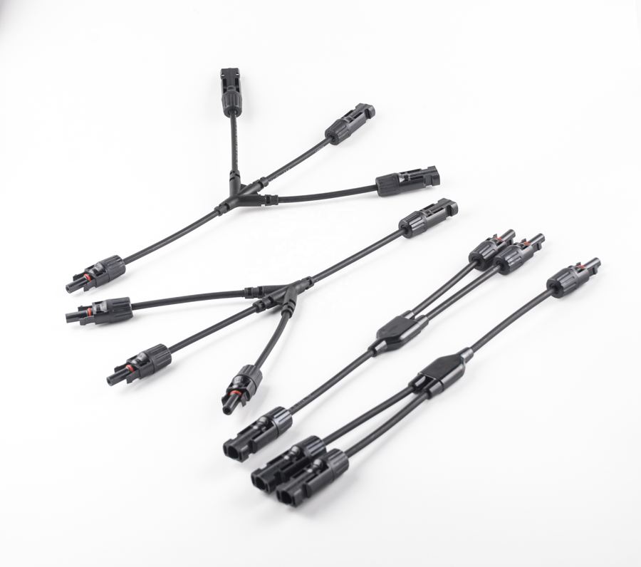 Waterproof 3 in 1 DC 6MM Solar PV Panel Power Extension MC Male Female Adapter Connector Plug T Y Branch Parallel Cable Wire