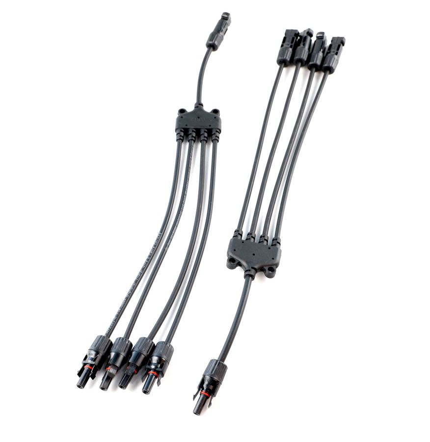 Waterproof 4 in 1 DC 6MM Solar PV Panel Power Extension MC Male Female Adapter Connector Plug T Y Branch Parallel Cable Wire