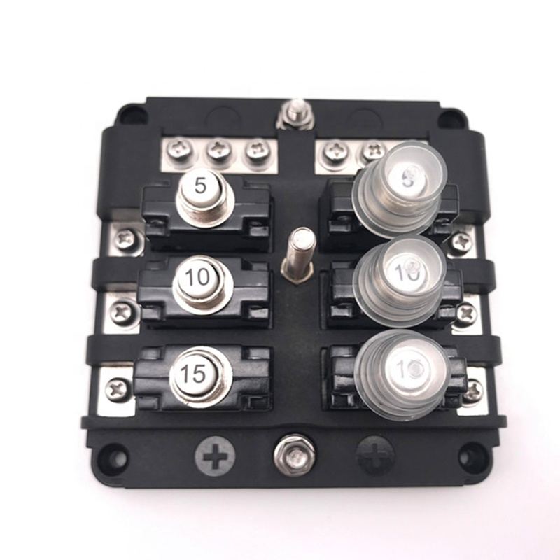 24V 40A Automotive Marine Power Stainless Distribution Screw Bus Bar Excavator Fuse Box Assembly With Cover