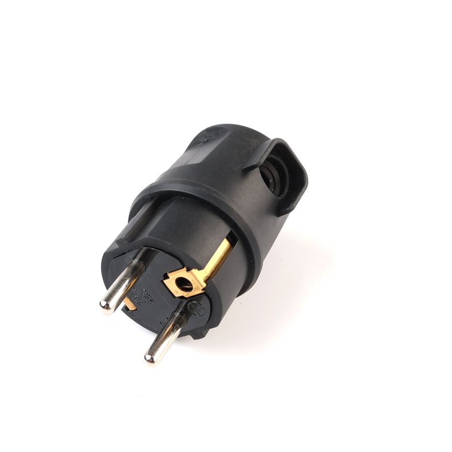 Assembly Type Rewired 16A/250VAC Rubber/TPE IP44 Waterproof Schuko 90 Degrees Plug for 3G2.5MM2 Rubber Cable