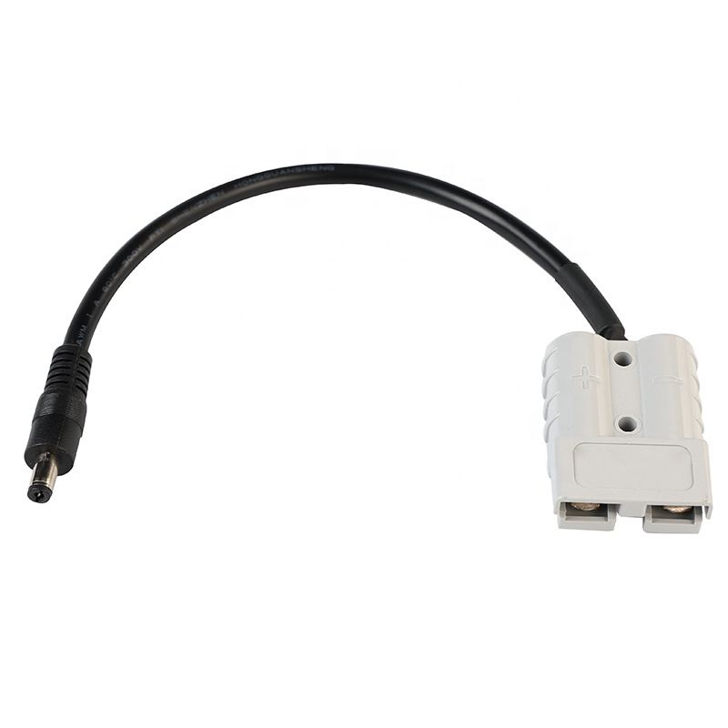 AP-5521 Plug 50A /DC 200mm Length Black Round Cable 6mm OD Power Plug Extension Cable