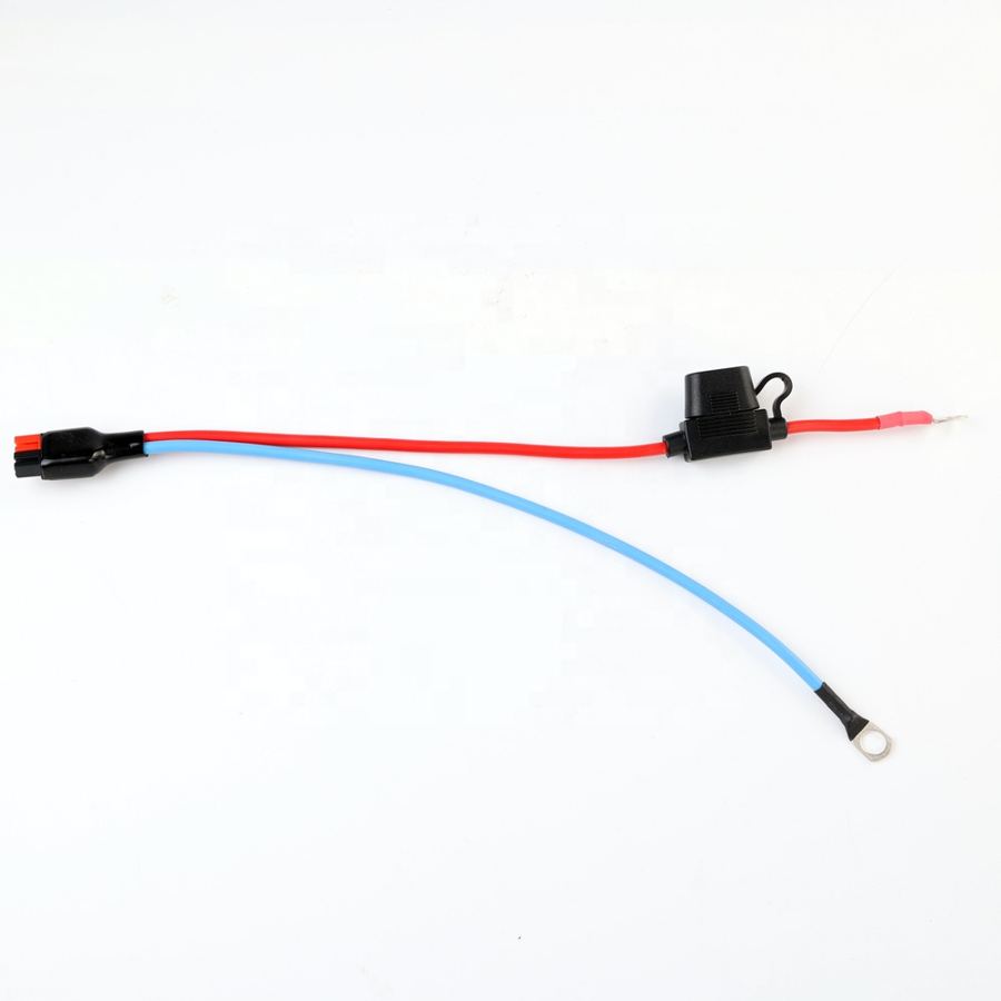 30A Power Plug to SC Copper Terminal Connectors 4.5mm Blue Red Conversion Battery Wire Cable with 30A Micro Medium Fuse Holder