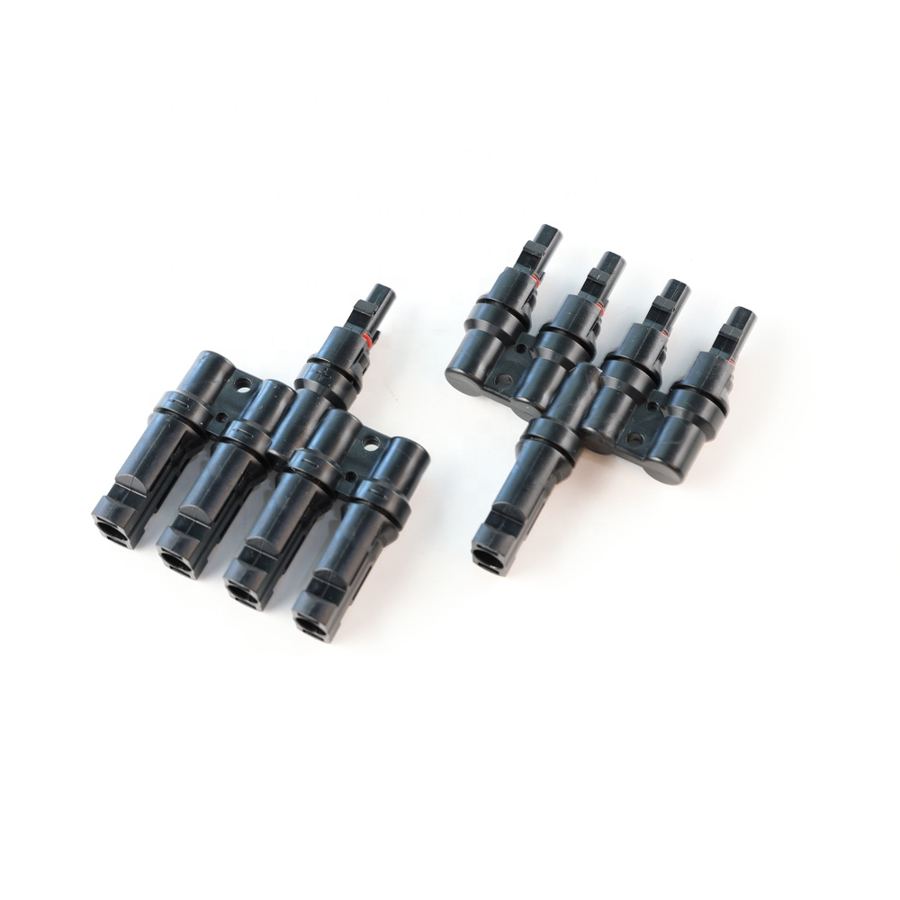 Waterproof 4 to 1 Solar PV Power MC T Y Branch Male Female Connector MMMMF+FFFFM for Parallel Connection Between Solar Panels