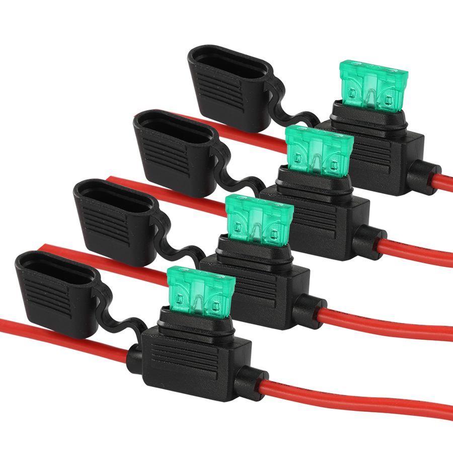 12 16AWG Mini Inline Add-a-circuit MTA Auto Medium Car Battery Lead Maxi Fuse Holder 10 25 30A ATC ATO Blade Fuse Cable Socket