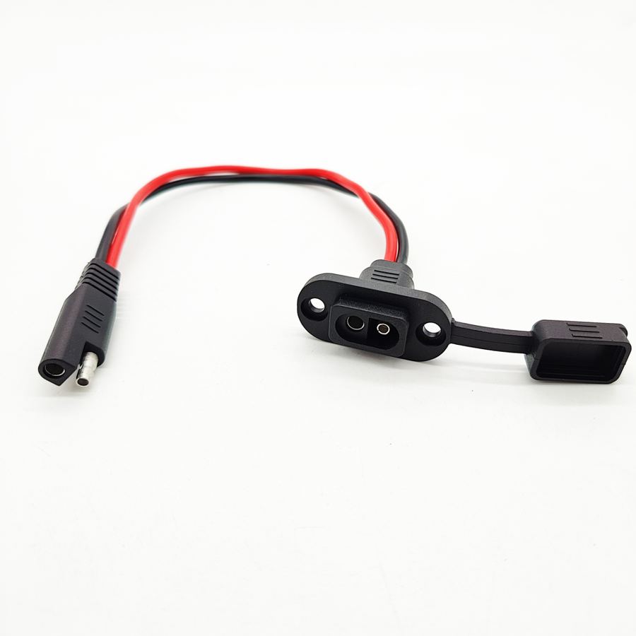 12AWG SAE Solar Panel Extension Parallel Battery Power Connector Charge Cable Plug With Panel Dust Cover for Automotive
