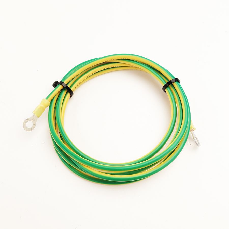 2M 6MM Copper BVR Yellow-Green M6 Ring Terminals Solar Photovoltaic Panel Power Grounding Wire Cable for Power Instrumentation