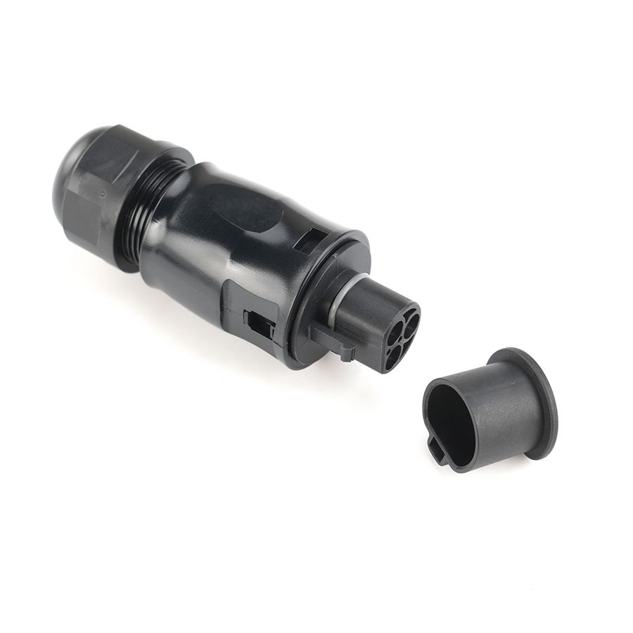 Dustproof Power Micro Inverter Solar System Deye Capable LY01 BC01 Plug Female End Cap Male Rubber Cable to EU Schuko Plug