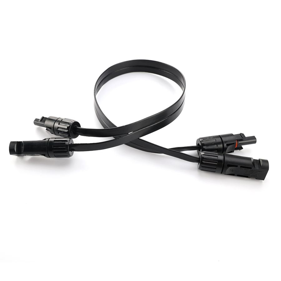 CE Waterproof 30cm 4MM² Length Dual PVC Flat Solar Extension Cable Windows Door Through MC Connector Cable