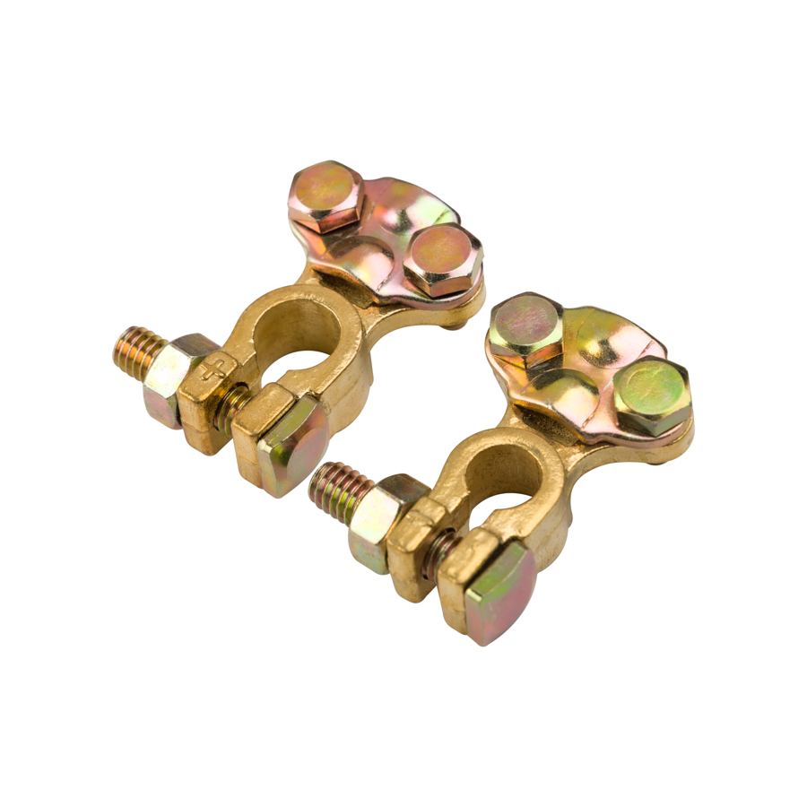 Heavy Duty Japanese Auto Car Front Brass Lithium Battery Post Pole Terminal Connectors Adapters With Iron Screw