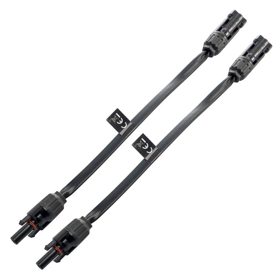 CE 30CM PVC Solar Flat Copper Male Female MC Plug PV Charging Electric Cable for windows Door Through With Tube Protected