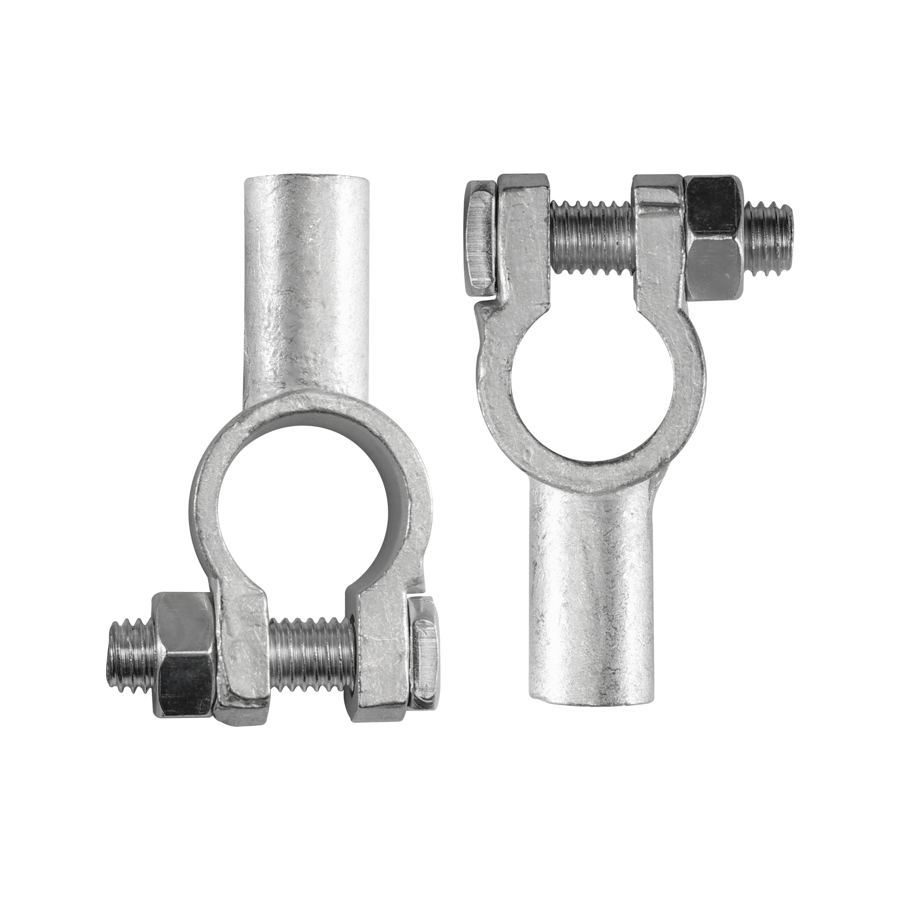 H59 Brass Plated Tin Battery Terminal Clamp Adaptor Connector with Iron Galvanized M8 for Automotive Boat Yacht Car