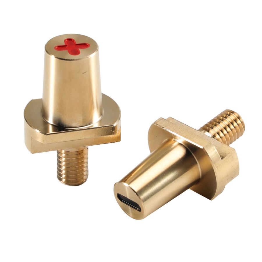 M8 to M8 Threaded Auto Car Brass Lithium Battery Charging Post Terminal Connector Adaptor Set