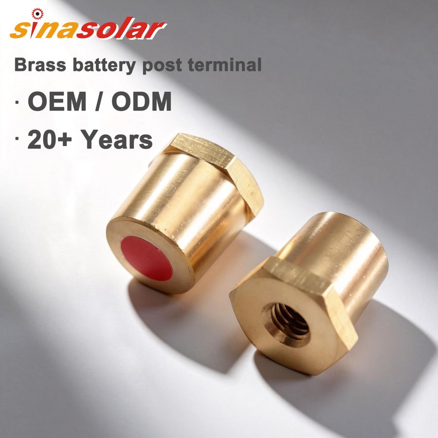 OEM Brass Electrical Lithium Screw Battery Screw Post Terminal Connector Adaptor Set for Auto Car Marine Motorcycle