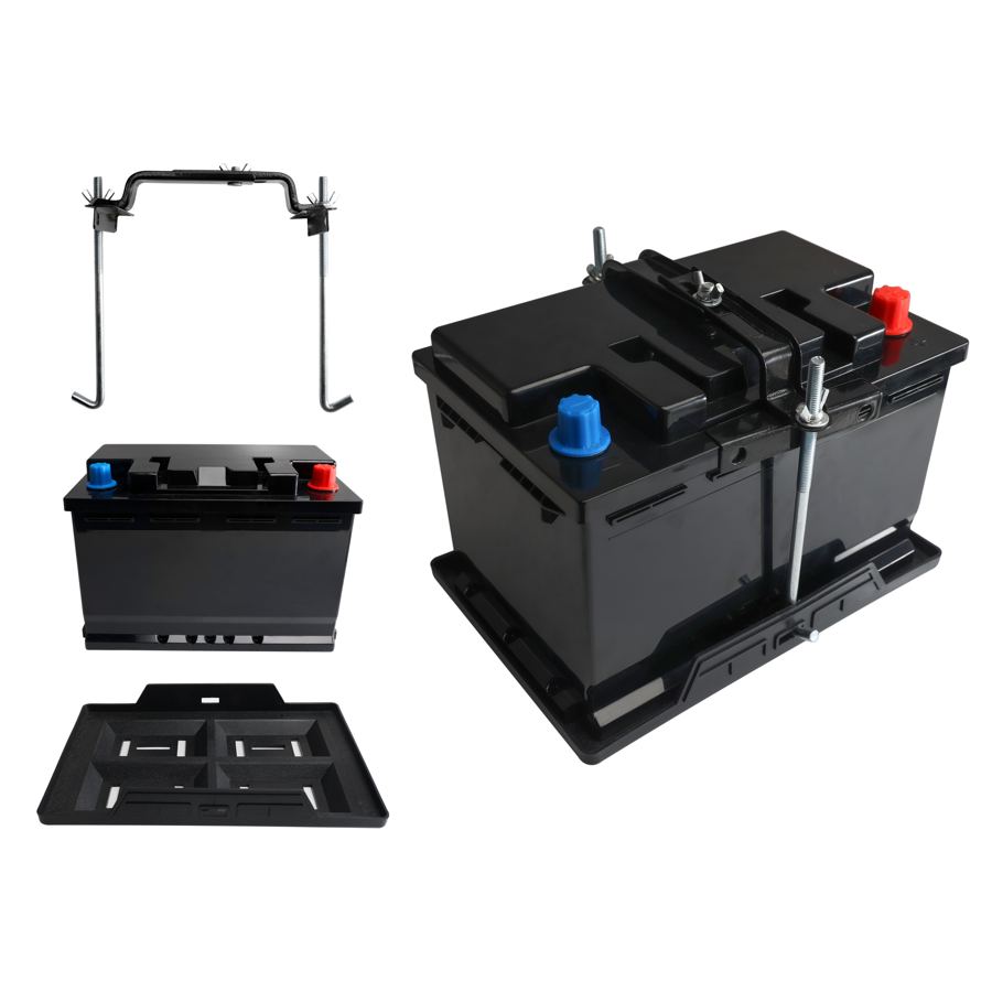 Iron ABS Universal Car Battery Adjustable Holder Fixed Rack Battery Tray Hold Down Kit Battery Bracket
