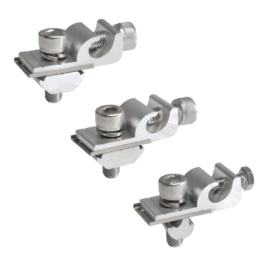 Solar Mounting System Grounding Clip Solar Panel Earthing Ground Clamp with Lay in Lug for Bare Wire and Pipe
