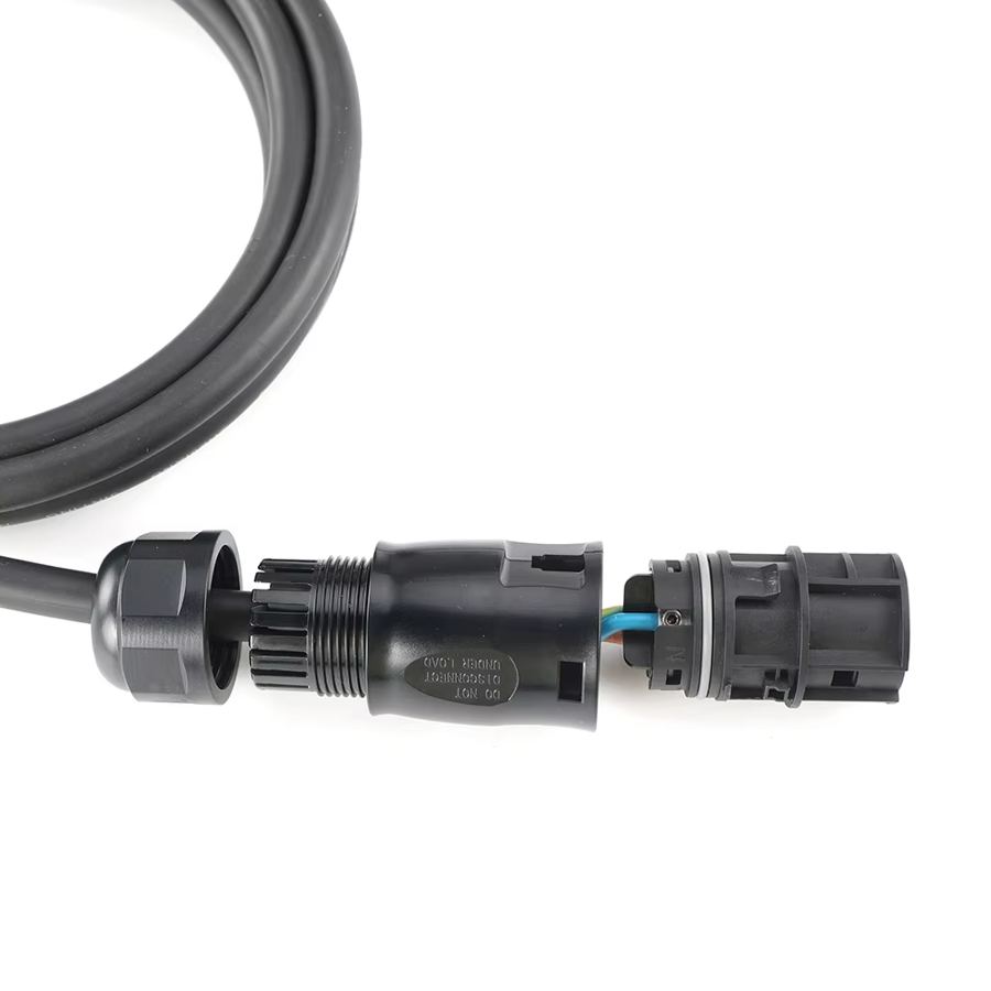 Solar System Power Micro Inverter Deye Capable BC01 Plug Female Male Flexible Rubber Cable to EU Schuko Wire Plug