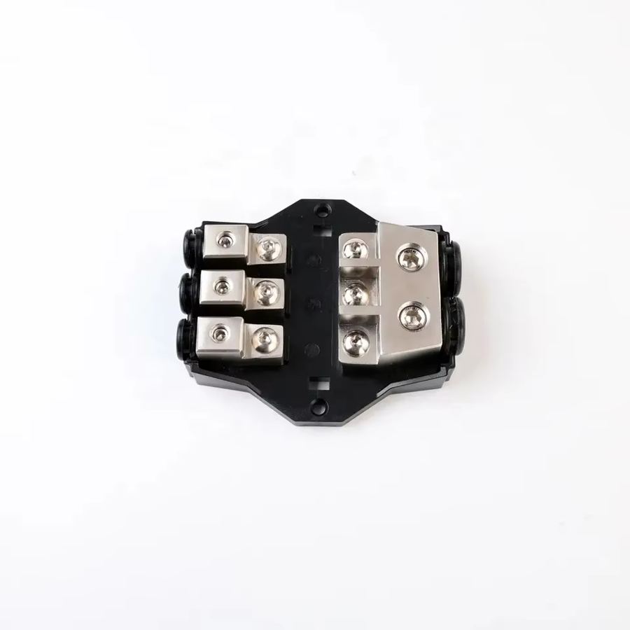 PC Plastic Zinc Alloy Material Fork Bolt on Fuse AFS Fuse Holder 2Input 3Output for Truck RV Mariens