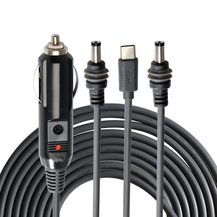 Starlink Multi 18AWG DC5521 Cigarette Lighter Type C Plug to DC5521 Cable for RV Car Power Station to Starlink Power Supply