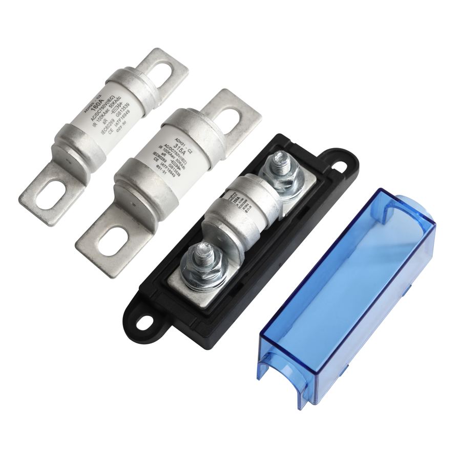 Cutout High Voltage 50-400A Fast EV Ceramic Class T Fuse Bolt on Fuse Holder With Transparent Cover for Car New Energy Circuit