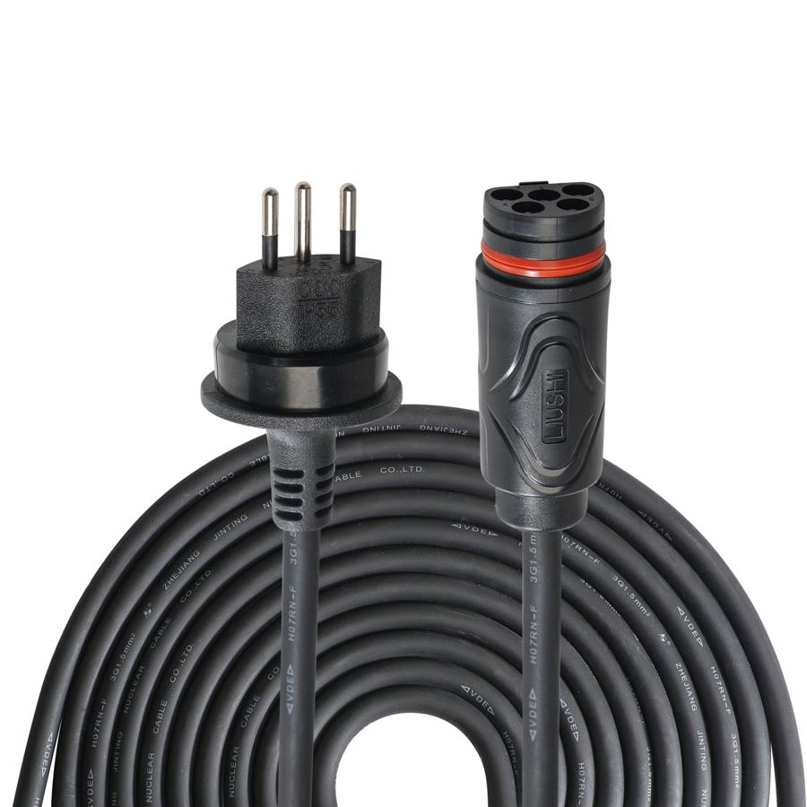 H07RN-F 3x1.5mm2 LNPE 5m with CH Swiss Type T13 Plug IP55 Waterproof Rubber Power Cable for Hyper 2000 From Zendur