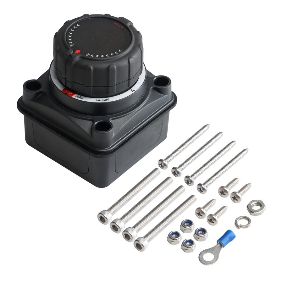 60V 300A Heavy Duty Silver Plated Copper Battery Rotary Switch Disconnect Isolator With Voltage Display for Automotive RV Car