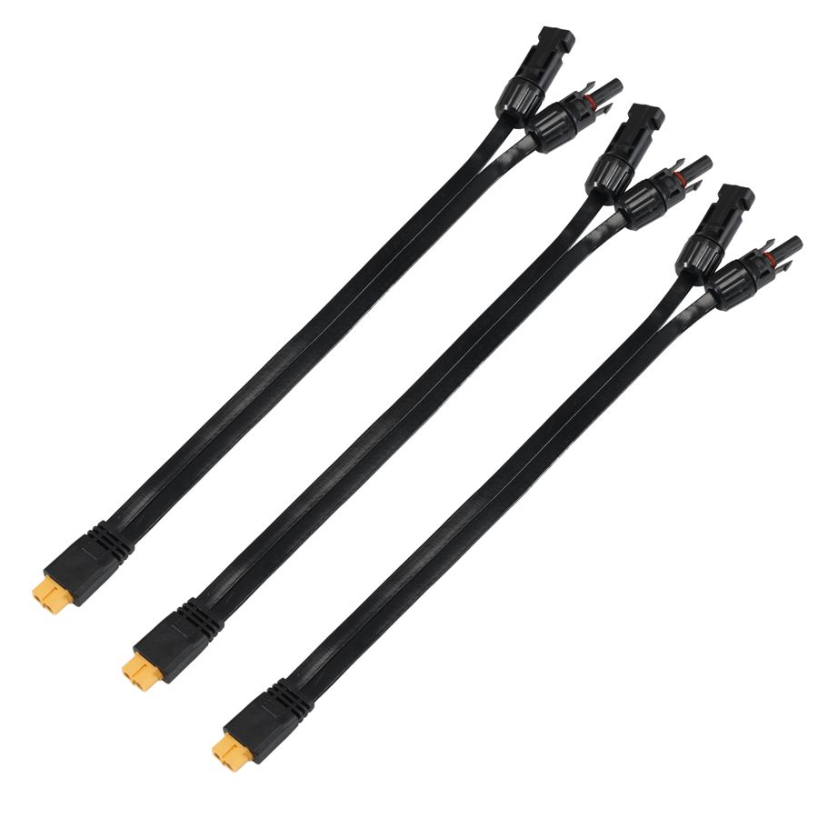 Male Female Solar PV MC Plug to XT60 Female Cable 2.5 Square Copper Power Wire 3M PVC Flat Window Through Power Extension Cable