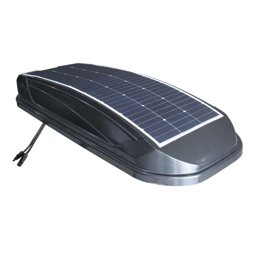 Customized Dual Side ABS SUV Car Top Roof Mount Cargo Luggage Storage Boxes Universal with Solar Panel for Travel Outdoor