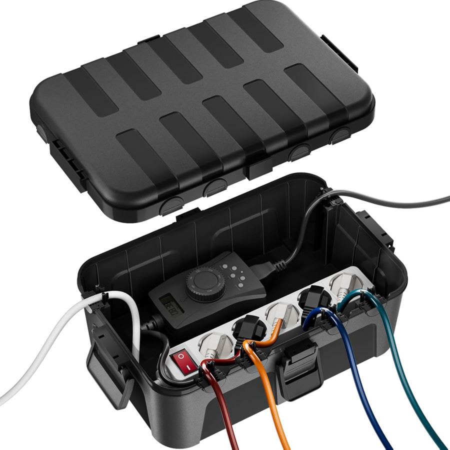 Large Outdoor PP Electrical Box IP54 Waterproof Extension Cord Cover Weatherproof for Protect Outlet Plug Socket