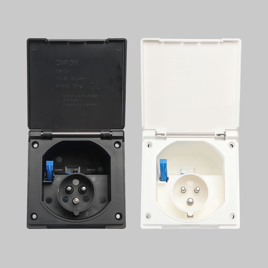 CE Certification Logo Customization Waterproof ABS UV Resistance 16A 5 Pin CEE Panel Mounted Socket for Caravan Power Charge