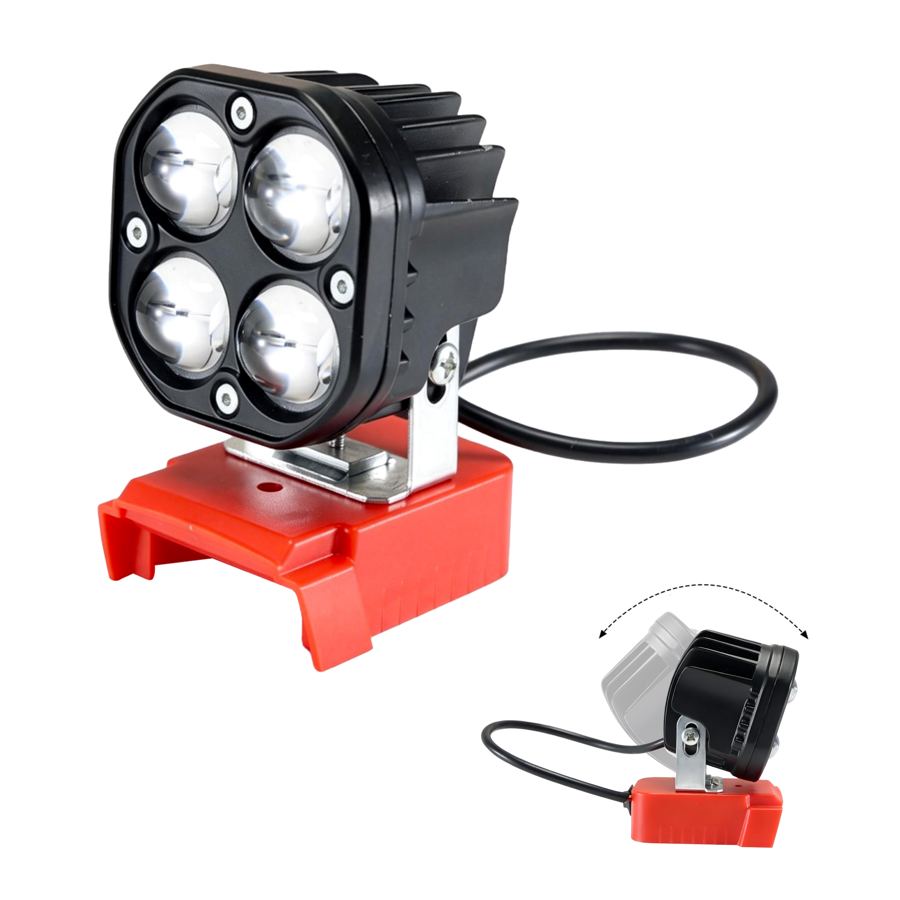 Portable Outdoor LED ABS Case Light Compatible for M18 Battery Pack 40W 6000LM Flashlight Low Voltage Protection Lighting Bulb