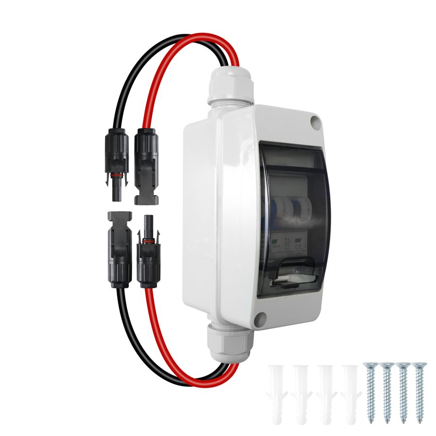 IP65 Waterproof 2P 32A Miniature Solar Circuit Breaker DC 500V MCB Isolator Switch Without Cable for PV System RV Boat