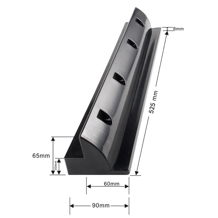 Heavy Duty Standard ABS 530mm Black Side Spoilers Solar Panel Mounting Bracket for Roof Mounted RV 2pcs/sets